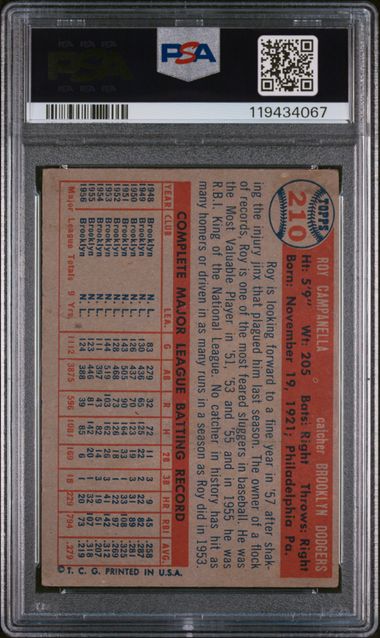 Roy Campanella 1957 Topps #210 PSA 2