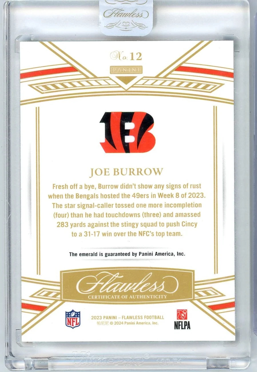 Joe Burrow 2023 Panini Flawless Emerald #'d 5/5 (sealed)