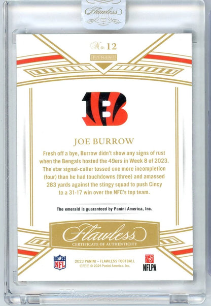 Joe Burrow 2023 Panini Flawless Emerald #'d 5/5 (sealed)