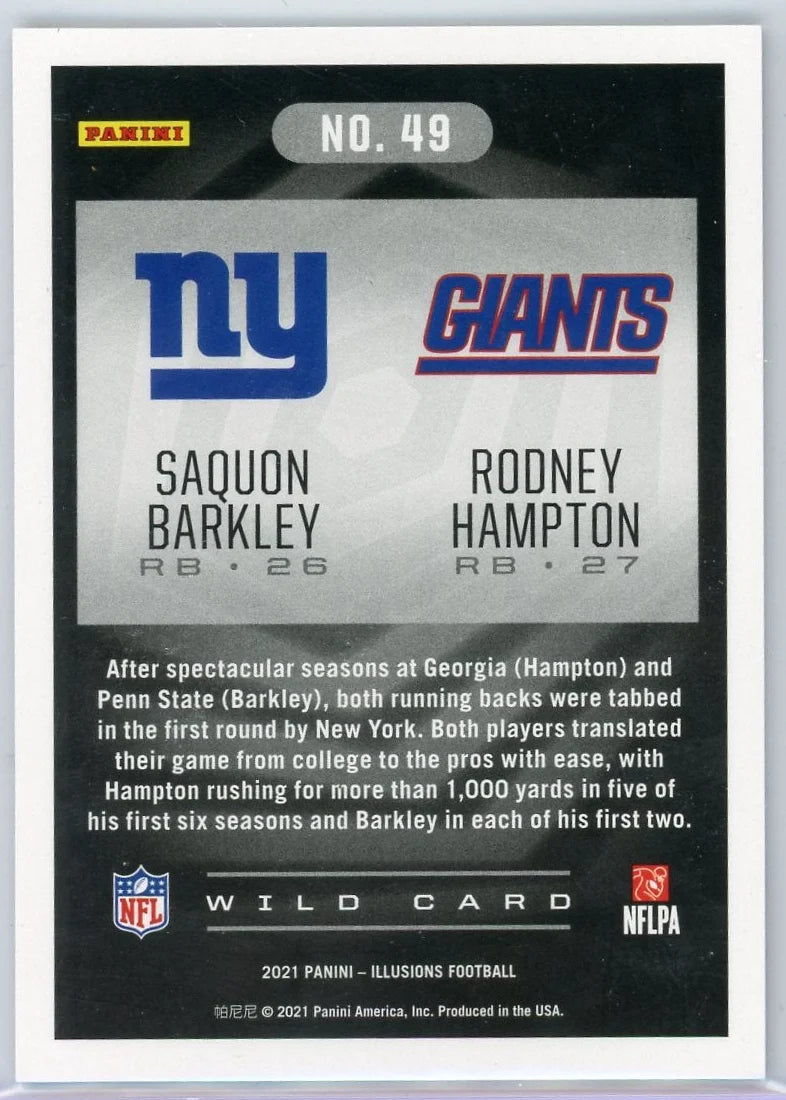 Saquon Barkley 2021 Panini Illusions Trophy Collection #'d 2/5