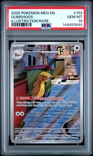 Gumshoos 2025 Pokémon Mega Evolutions #153/132 PSA 10