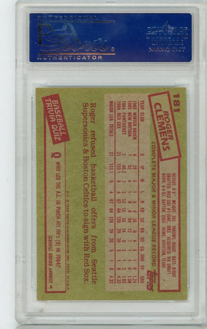 Roger Clemens 1985 Topps #181 PSA 8.5