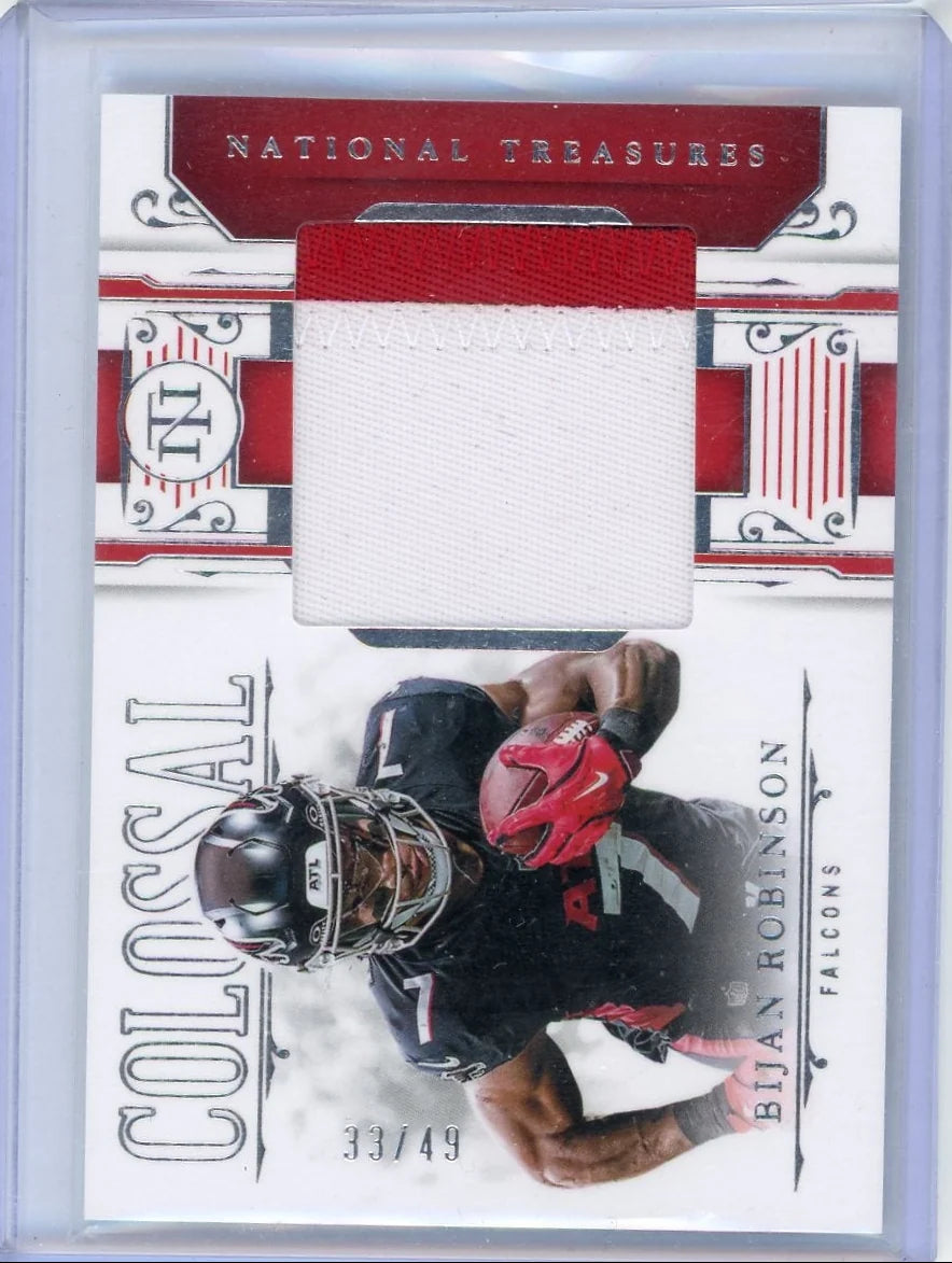 Bijan Robinson 2025 Panini National Treasures Colossal Patch #'d 33/49
