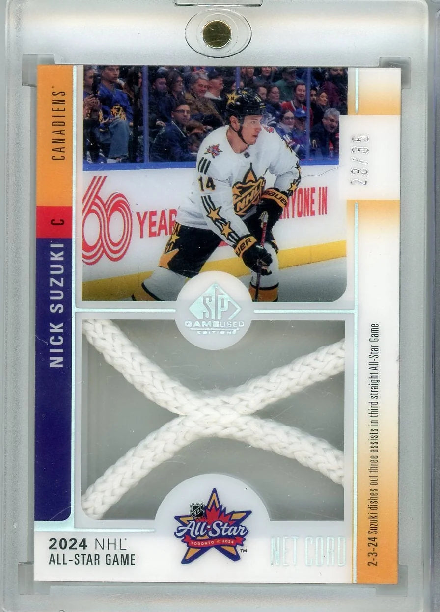 Nick Suzuki 2024-25 Upper Deck Game Used '24 NHL All Star Game Net Cord #'d 23/35