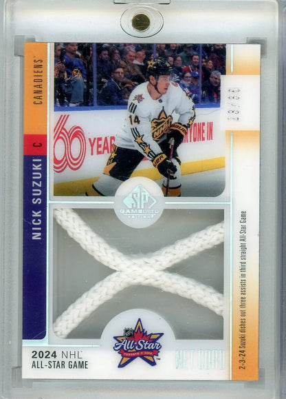 Nick Suzuki 2024-25 Upper Deck Game Used '24 NHL All Star Game Net Cord #'d 23/35