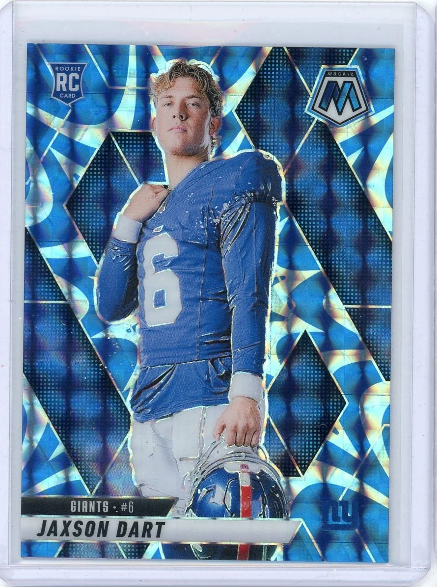 Jaxson Dart 2025 Panini Mosaic Variation Blue Reactive RC