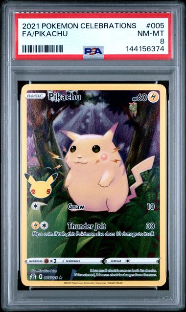 Pikachu Full Art 2021 Pokemon Celebrations #005/025 PSA 8