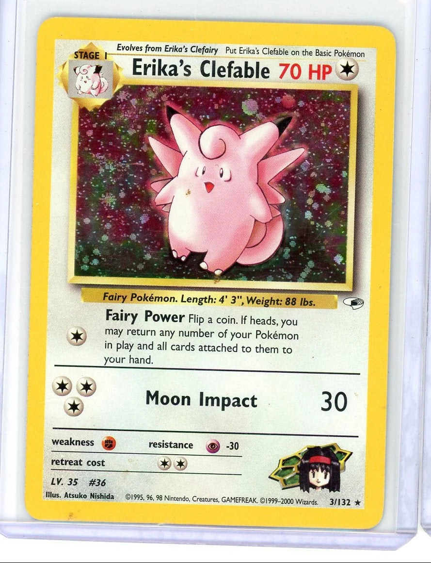 Erika's Clefable Pokémon Gym Heroes 1st Edition Holo #3/132 MP