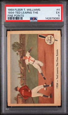 1959 Fleer Ted Williams #4 1934 - TED LEARNS THE FINE POINTS PSA 5