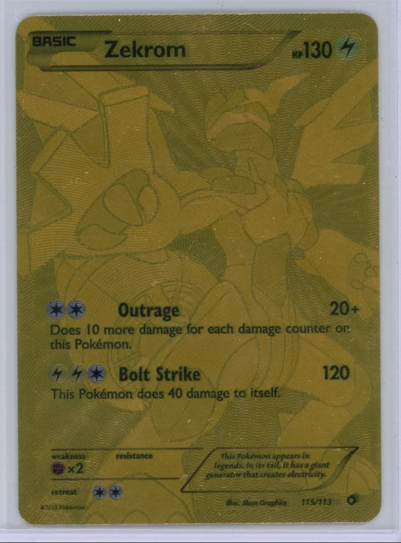 Zekrom 2013 Pokemon Legendary Treasures Full Art Secret rare #115/113