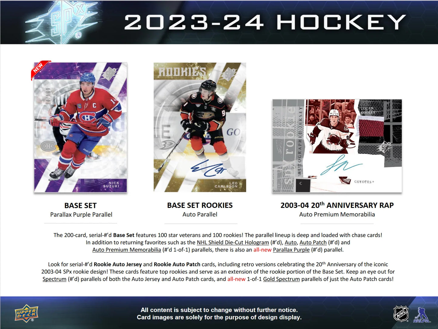 2023-24 Upper Deck SPx Hockey Hobby Box
