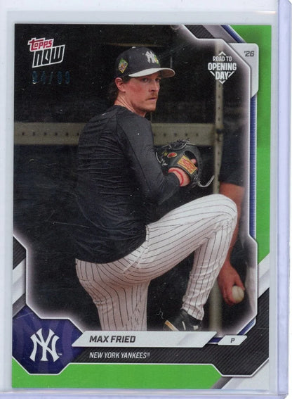 Max Fried 2026 Topps Now Opening Day Green Foil #'d 33/99