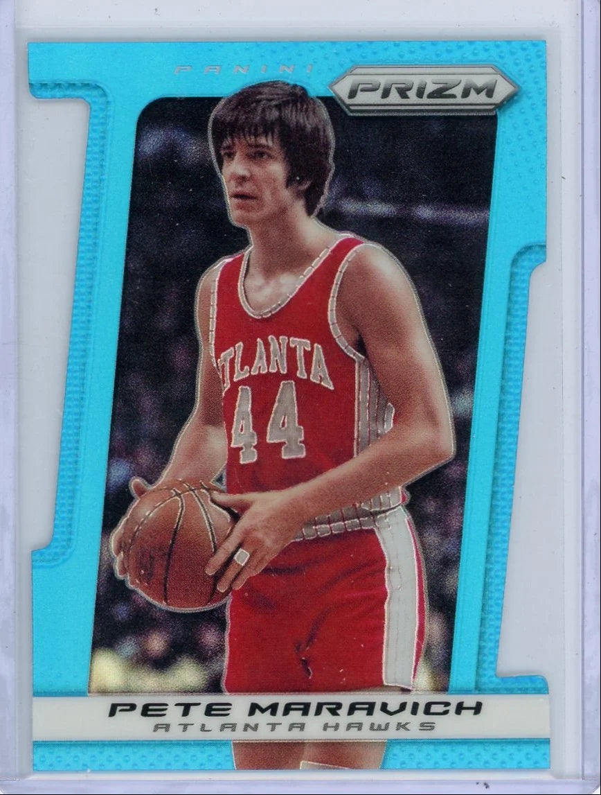 Pete Maravich 2013-14 Panini Prizm light blue prizm die-cut #'d 011/199