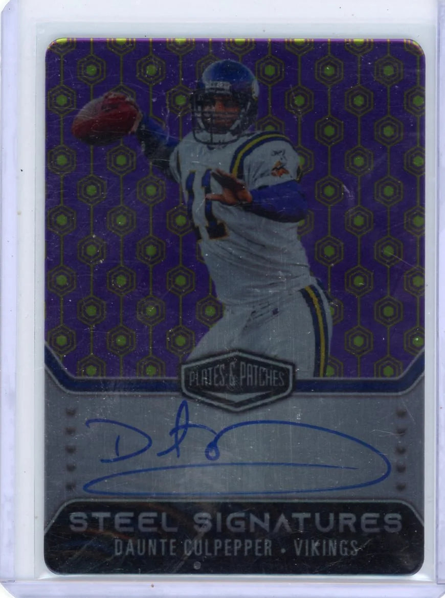 Daunte Culpepper 2023 Panini Plates & Patches Steel Signatures Auto #'d 31/50