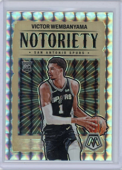 Victor Wembanyama 2023-24 Panini Mosaic Notoriety Mosaic rookie card