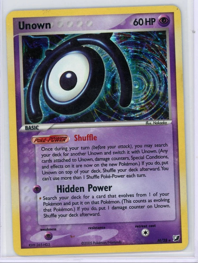 Unown Pokémon Unseen Forces Holo #M/28 (LP)