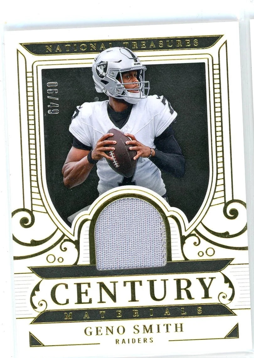 Geno Smith 2025 Panini National Treasures Century Materials #'d 06/49