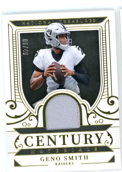 Geno Smith 2025 Panini National Treasures Century Materials #'d 06/49