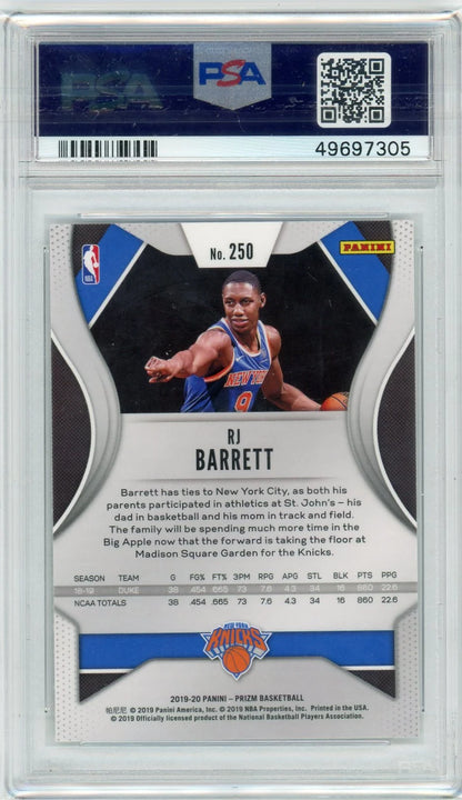RJ Barrett 2019 Panini Prizm Rookie Card PSA 10