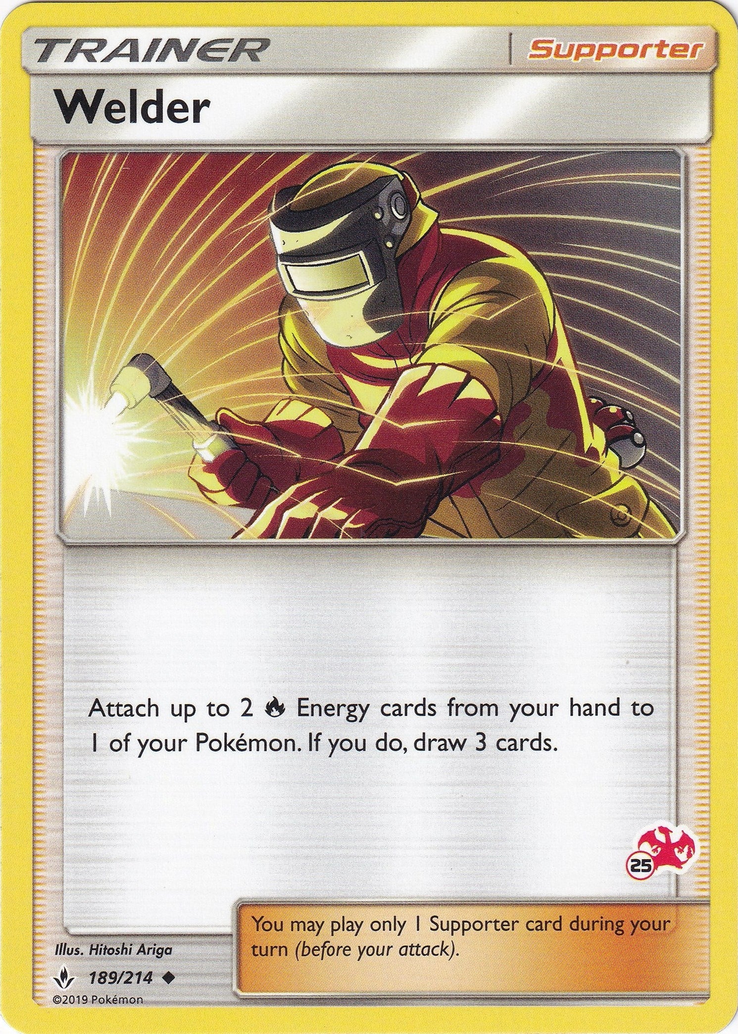 Welder - 189/214 (#25 Charizard Stamped) (189/214) (Battle Academy) (BTA)