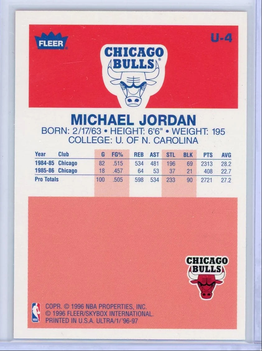 Michael Jordan 1996 Ultra Decade of Excellence #U-4