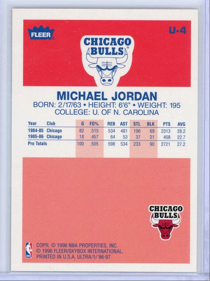 Michael Jordan 1996 Ultra Decade of Excellence #U-4