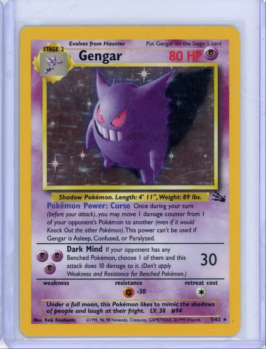 Gengar 1999 Pokemon Fossil holo #5/62 MP