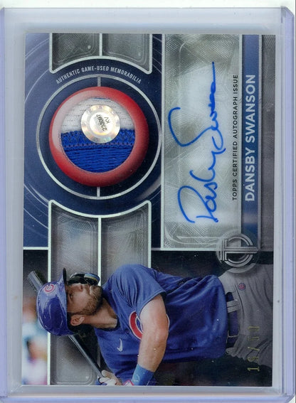Dansby Swanson 2024 Topps Tribute autograph relic #'d 19/50