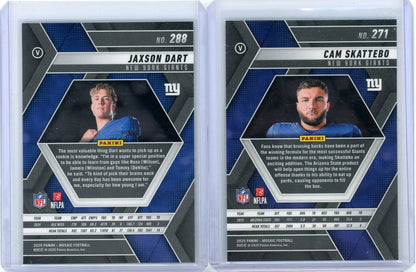 Jaxson Dart Cam Skattebo 2025 Panini Mosaic 2-card Variation lot rc