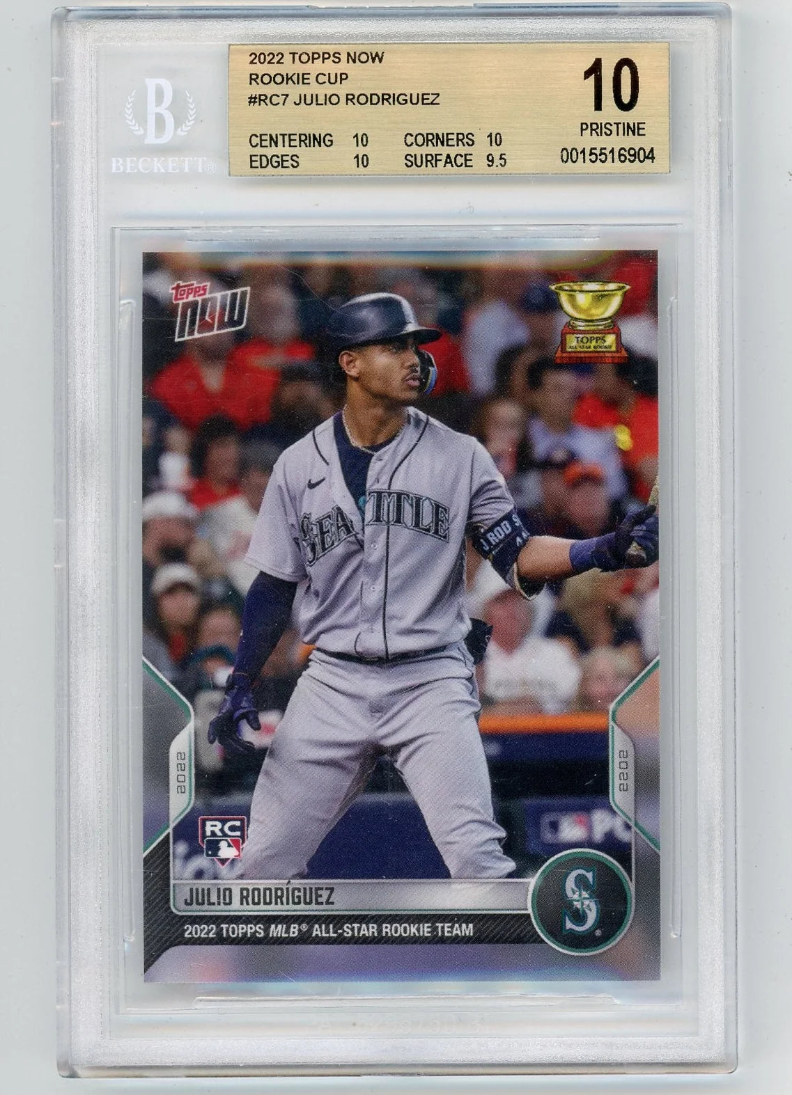 Julio Rodriguez 2022 Topps NOW Rookie Cup RC BGS 10