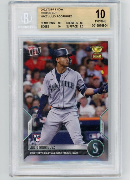 Julio Rodriguez 2022 Topps NOW Rookie Cup RC BGS 10