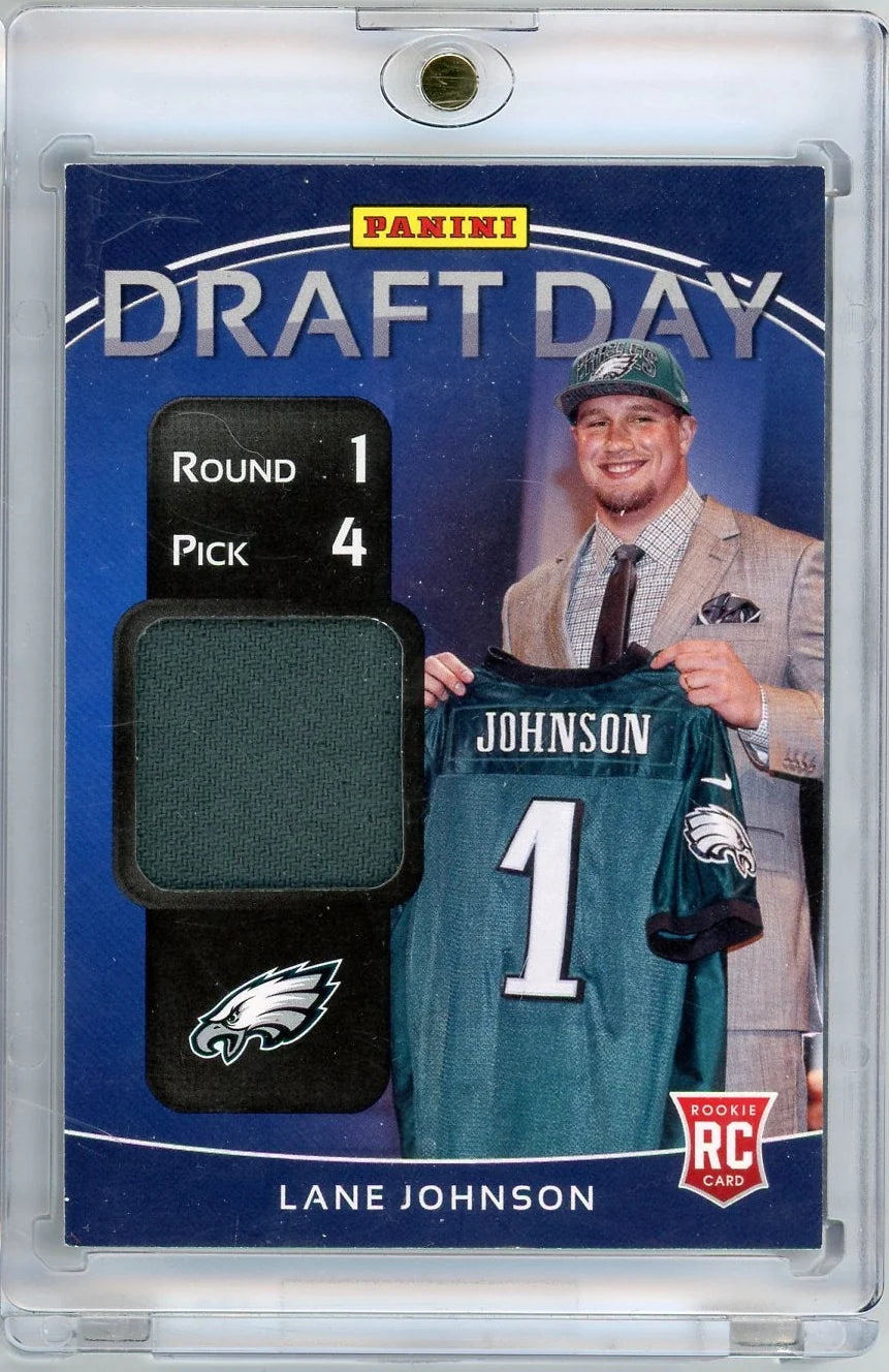 Lane Johnson 2013 Panini Draft Day 'Stage-Worn Hat' Relic RC