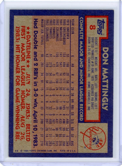 Don Mattingly 1984 Topps RC #8