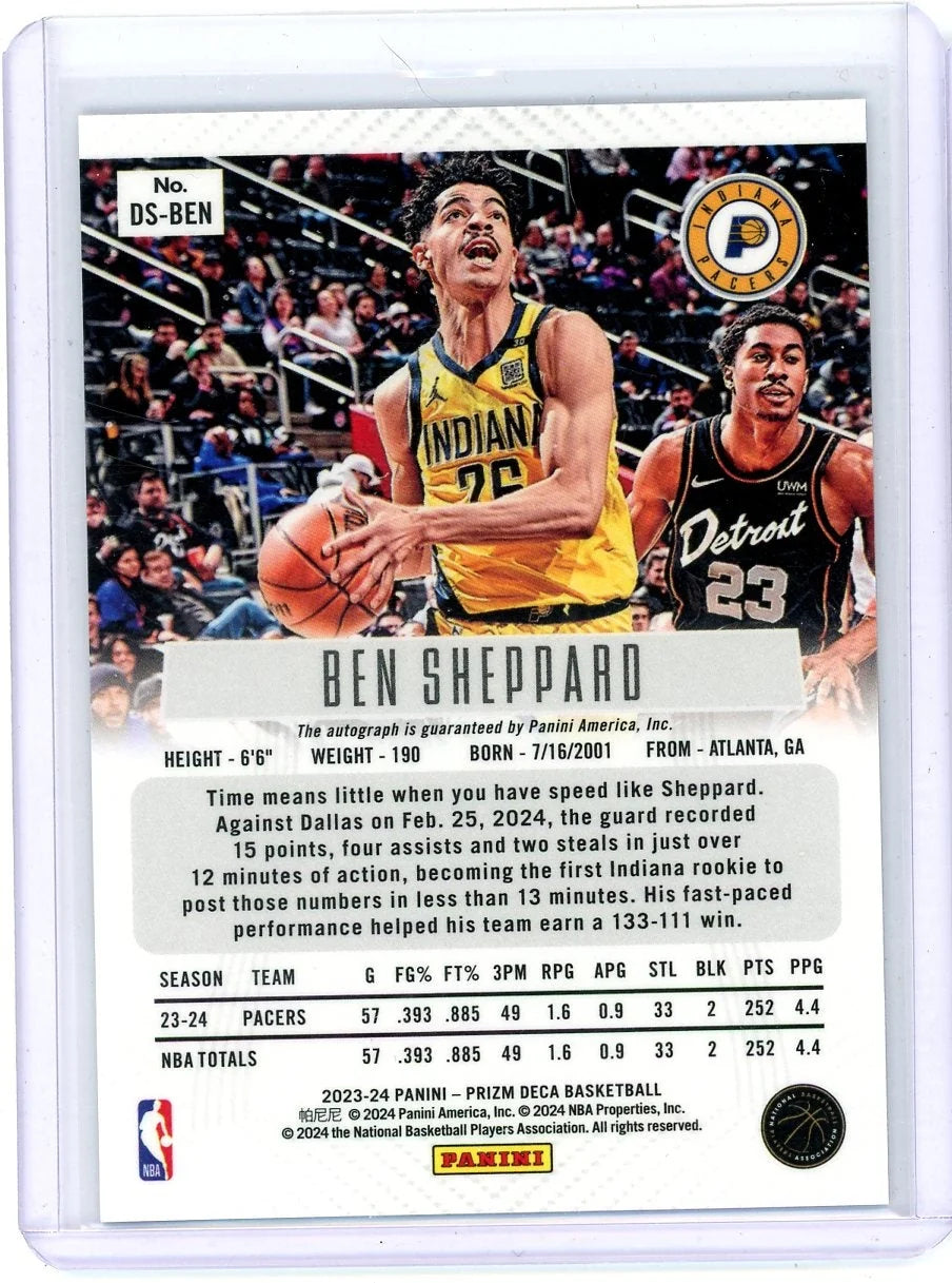 Ben Sheppard 2023-24 Panini Prizm Deca Autograph RC