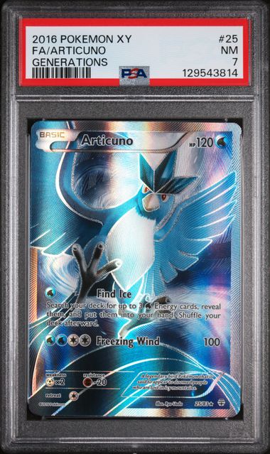 Articuno Pokémon Generations Full Art #25/83 PSA 7