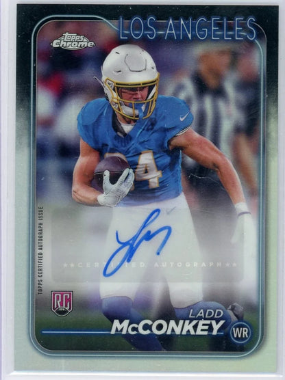 Ladd McConkey 2024 Topps Chrome Auto RC