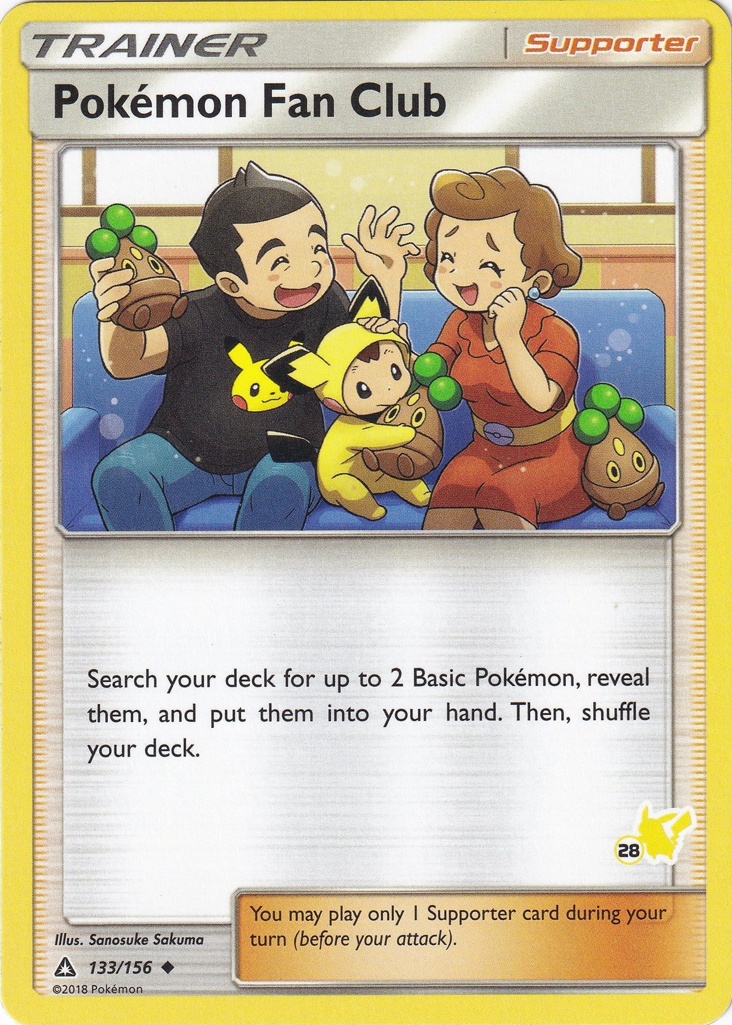 Pokemon Fan Club - 133/156 (#28 Pikachu Stamped) (133/156) (Battle Academy) (BTA)
