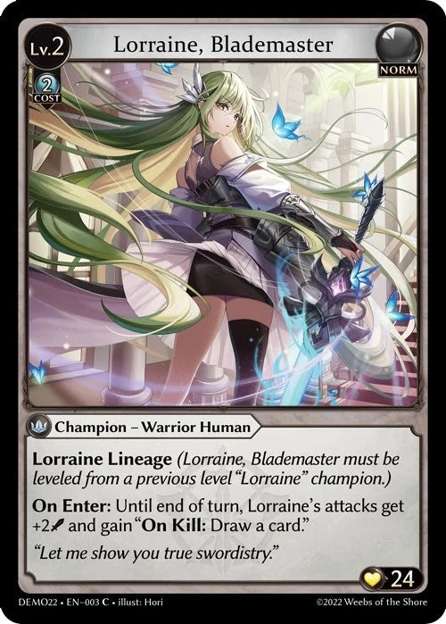 Lorraine, Blademaster (003) (2022 Demo Deck) (DEMO22)