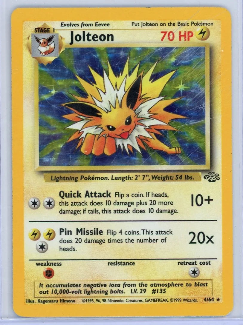 Jolteon 1999 Pokemon Jungle holo #4/64 LP