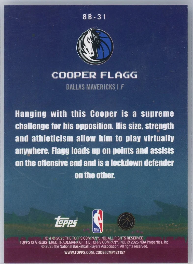 Cooper Flagg 2025 Topps Flaggship 8-Bit Ballers #8B-31