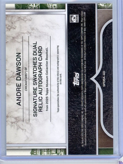 Andre Dawson 2025 Topps Museum Collection Dual Relic Autograph #'d 157/199