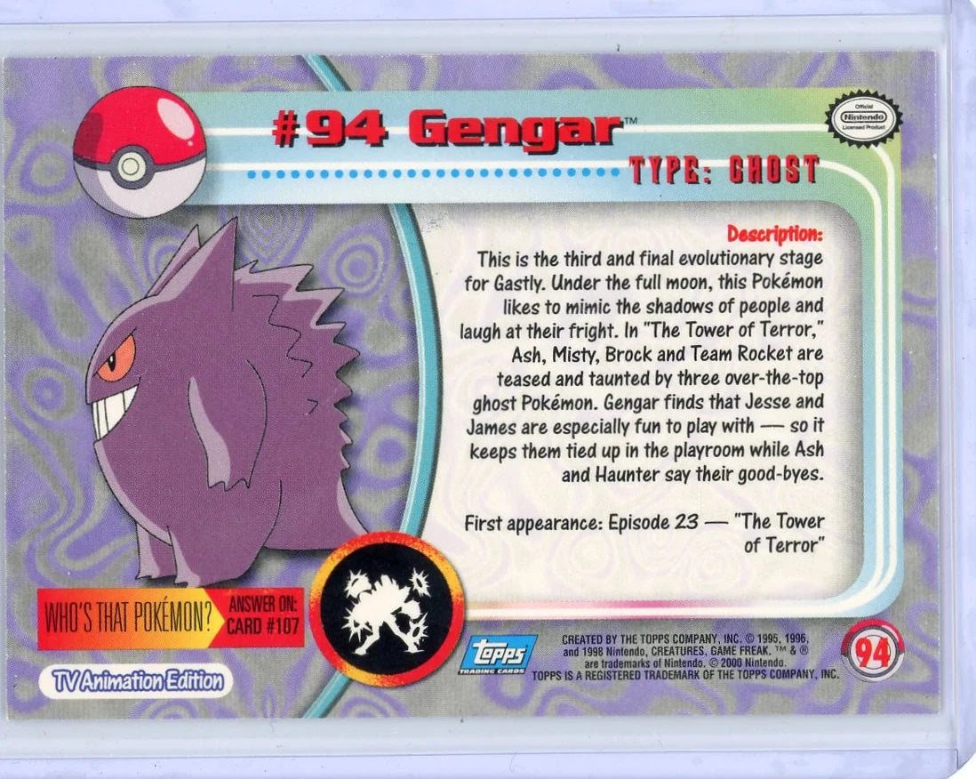 Gengar 2000 Pokémon Topps Chrome #94