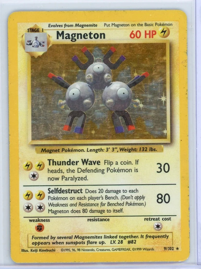 Magneton Pokémon Base Set Holo #9/102 (MP)