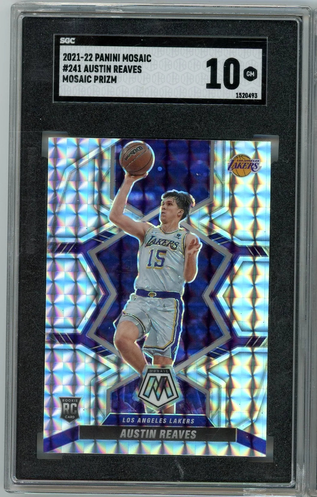 Austin Reaves 2021-22 Panini Mosaic Mosaic prizm RC SGC 10