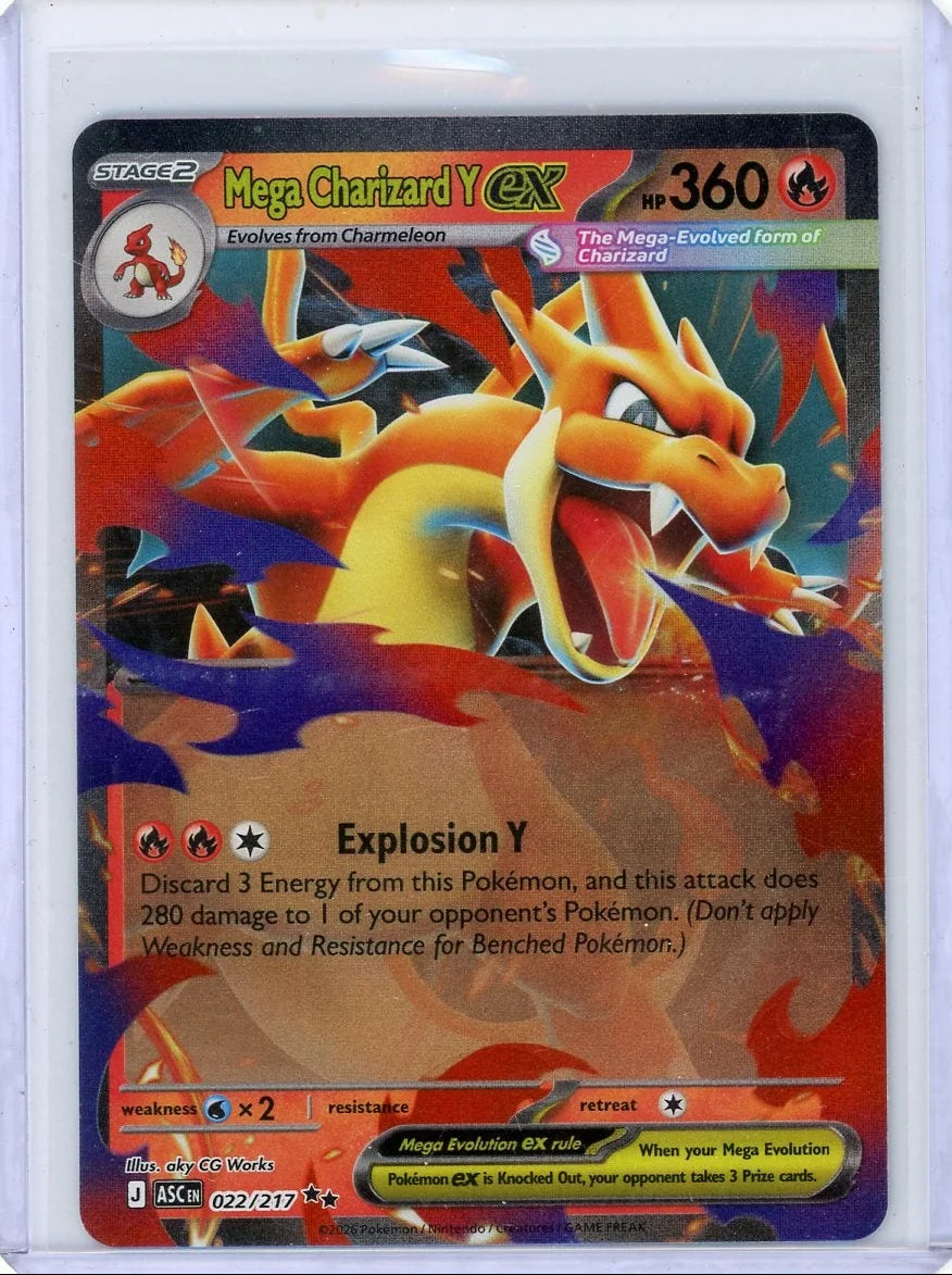 Mega Charizard Y ex Pokemon Ascended Heroes Double Rare 022/217