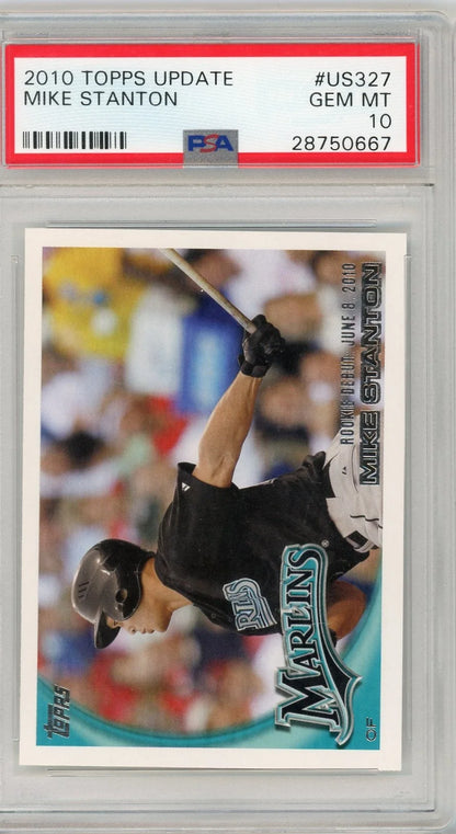 Mike (Giancarlo) Stanton 2010 Topps Update Rookie Debut #US327 PSA 10