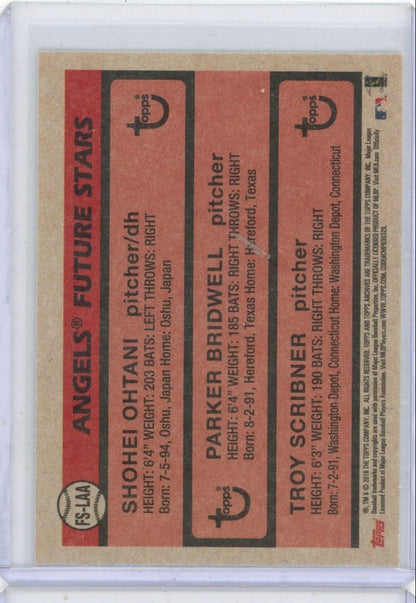 Angels Future Stars 2018 Topps Ohtani, Bridwell, Scribner RC #FS-LAA