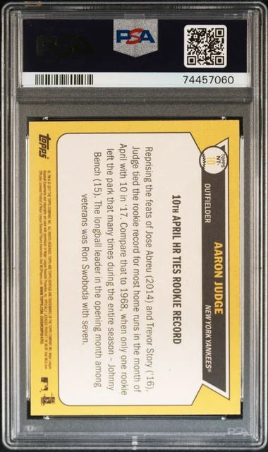 Aaron Judge 2017 Topps Heritage Now and Then #NT10 rookie card PSA 9