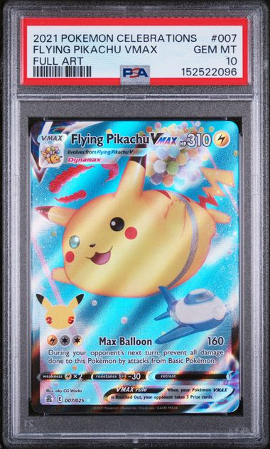 Flying Pikachu VMAX 2021 Pokémon Celebrations Full Art #007/025 PSA 10