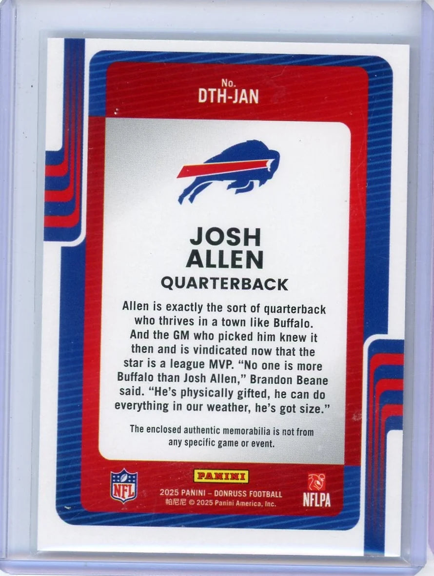 Josh Allen 2025 Panini Donruss Threads Jersey Relic
